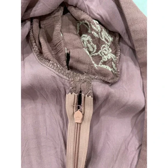 Sadie & Sage Womens Maxi Dress Small Mauve Cottagecore Floral Embroidered V-Neck - Picture 8 of 10